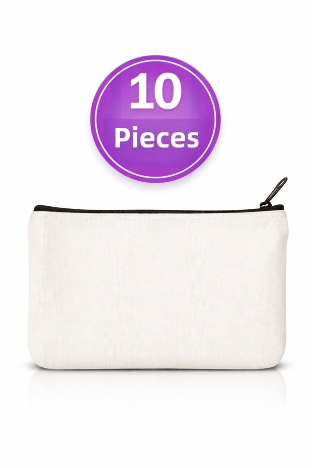10 Pieces of Raw Fabric Pen Holders / Cosmetic Bags – Suitable for Punching & Embroidery