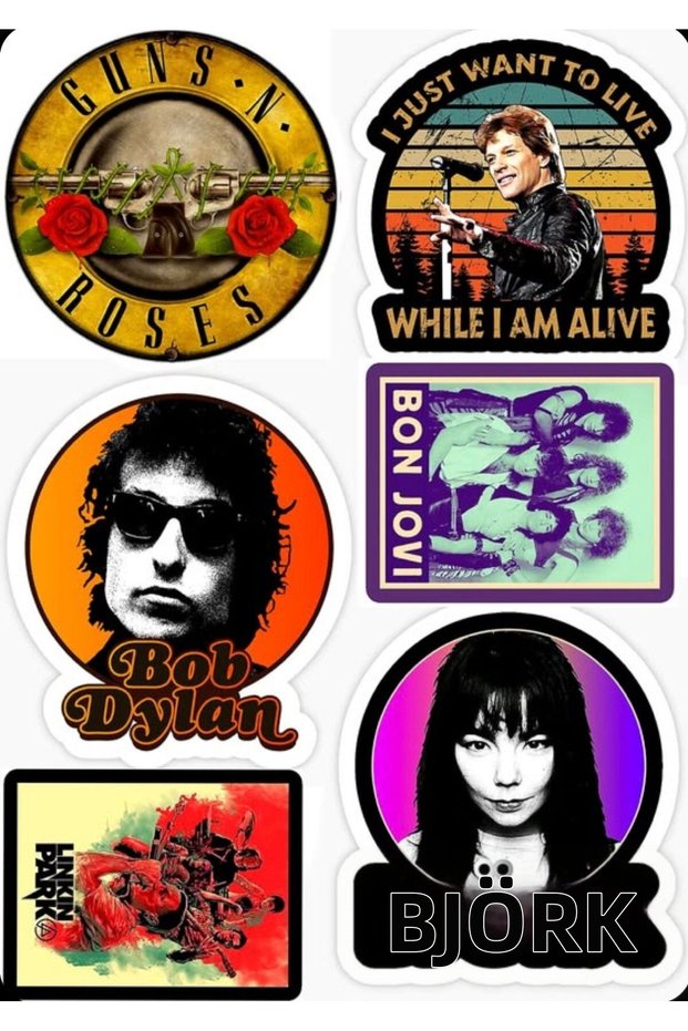 22X30 cm Rock & Retro Music Themed Sticker Set – Vintage Artist-Inspired Decorative Stickers