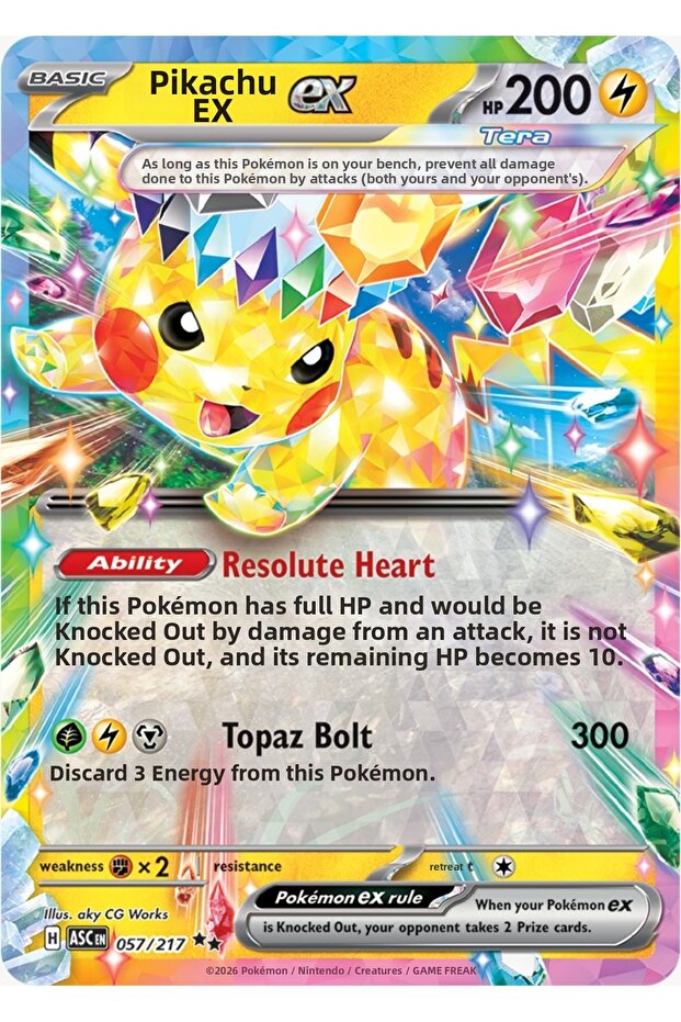 Ascended Heroes Pikachu Ex 057/217 Single Card Collectible