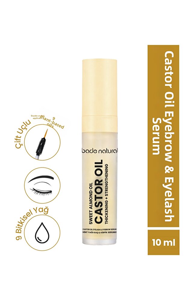 Ultra Volumizing Natural Castor Oil Eyebrow and Eyelash Serum Nourishing, Strengthening, Volumizing 10 ml