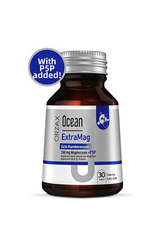 ExtraMag 200 mg Magnesium - مجموعة ثلاثية، مكمل غذائي، 30 قرصًا غذائيًا