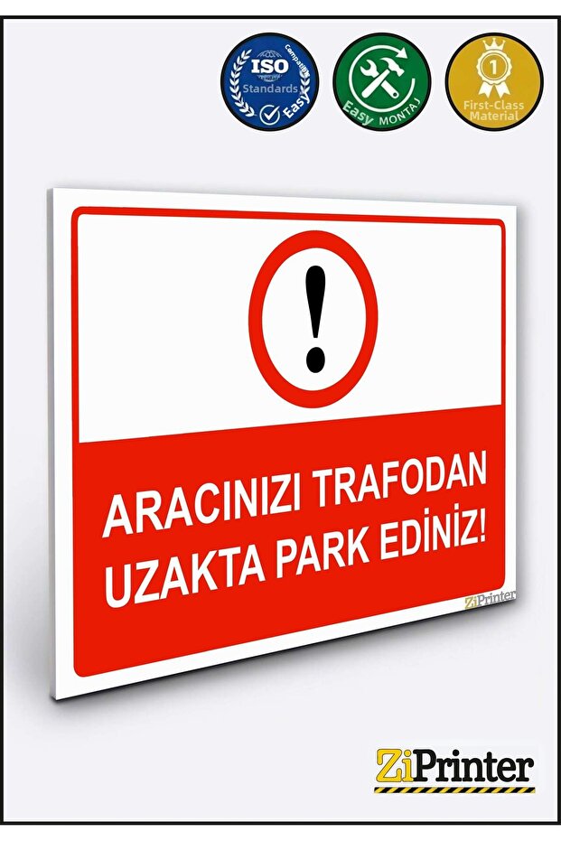 Park Your Vehicle Away from Transformer Warning Sign Dekota 15X20 cm