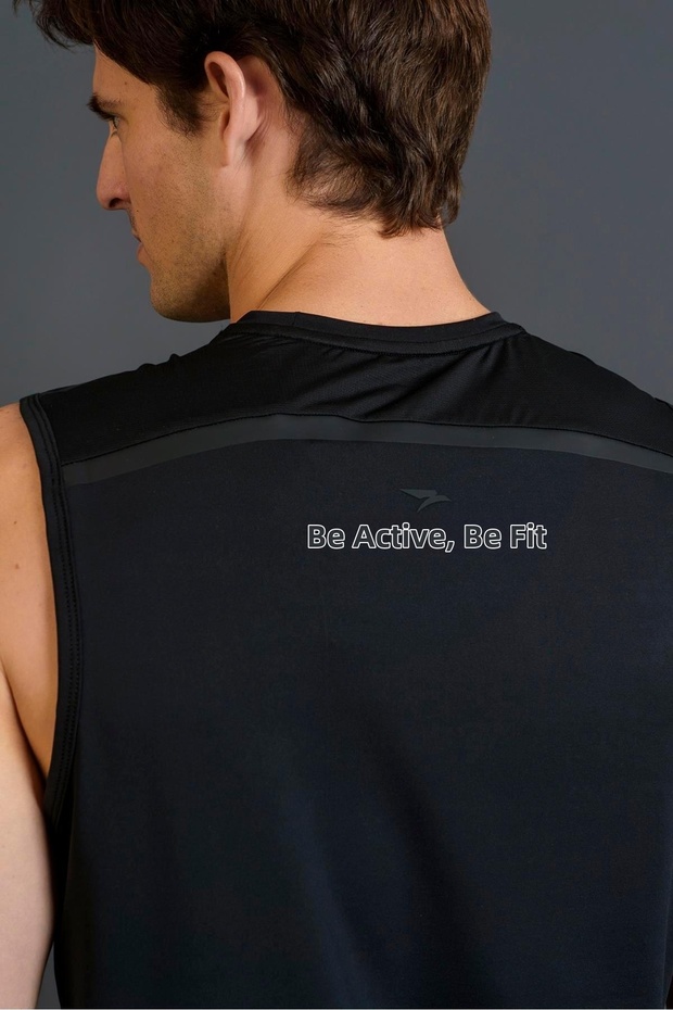 Regular Men's Crew Neck Black - Undershirt - 4