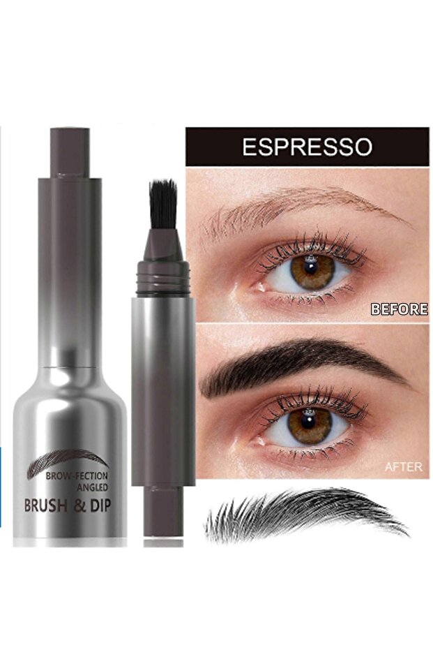 Eyebrow Pencil, Liquid Microblading Square Angle Brush Set, 3D Eyebrow Pencil, Espersso (Natural Black)