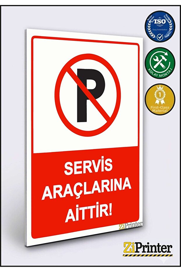 Belongs to Service Vehicles! Isg Warning Sign Dekota 70X100 cm