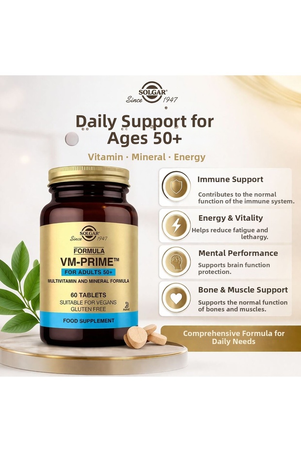 Vm-Prime ™ 50+ (Vm-Prime Formula ™ Multivitamin & Mineral) 60 Tablets