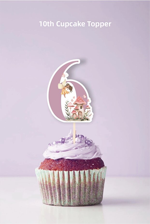 Fairy Girl Themed 6 Year Old Cupcake Decoration'10Pcs'