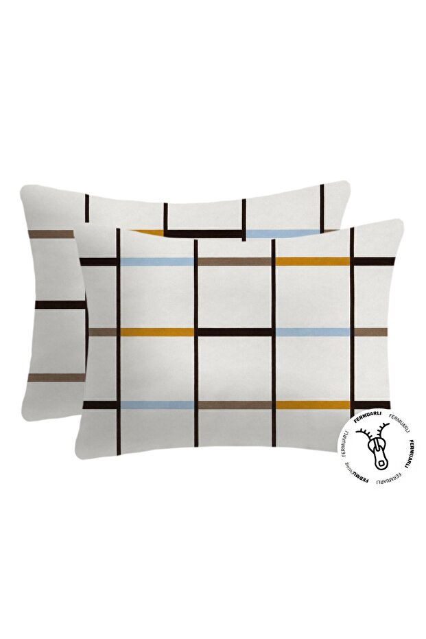 Invisible Zipper Pillowcase Made of Ranforce Fabric 50x70 (2 Pieces)