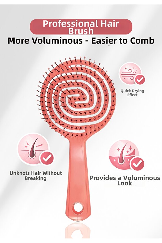 3D Pink Professional Hair Brush