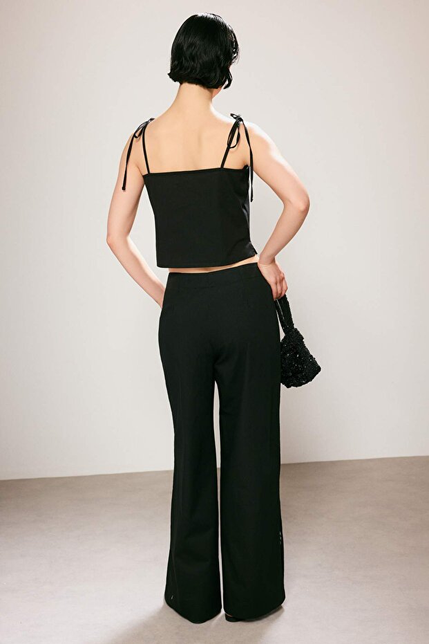 Trendyol Studio Siyah Pantolon TWOSS26PL00110 - 4