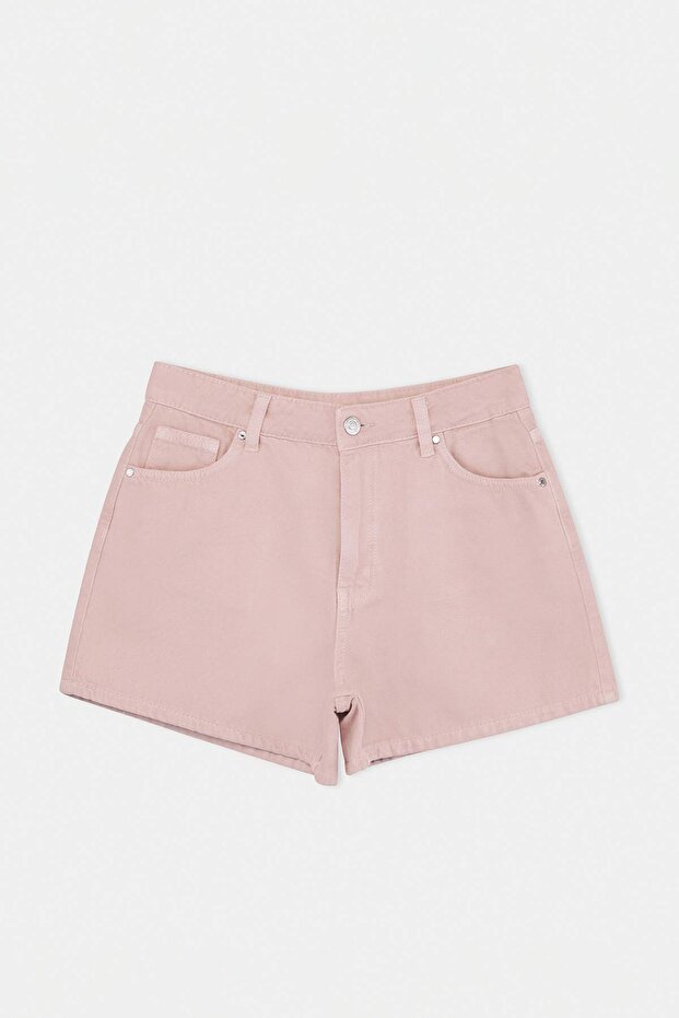Pembe SUPER MİNİ Denim Beach Şort TWOSS26SR00168 - 5