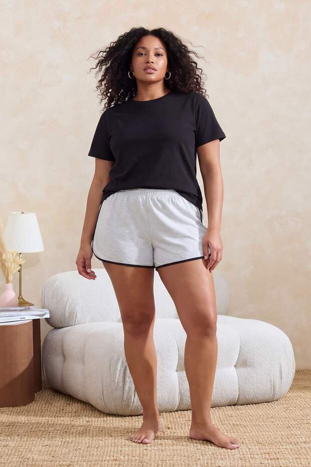 Siyah-Gri Biyeli Süprem 2li Büyük Beden Pijama Altı TBBSS26IA00002 - 7