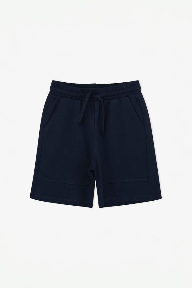 Bordo-Lacivert Düz Erkek Çocuk Örme Şort & Bermuda TKDSS26SR00013 - 12