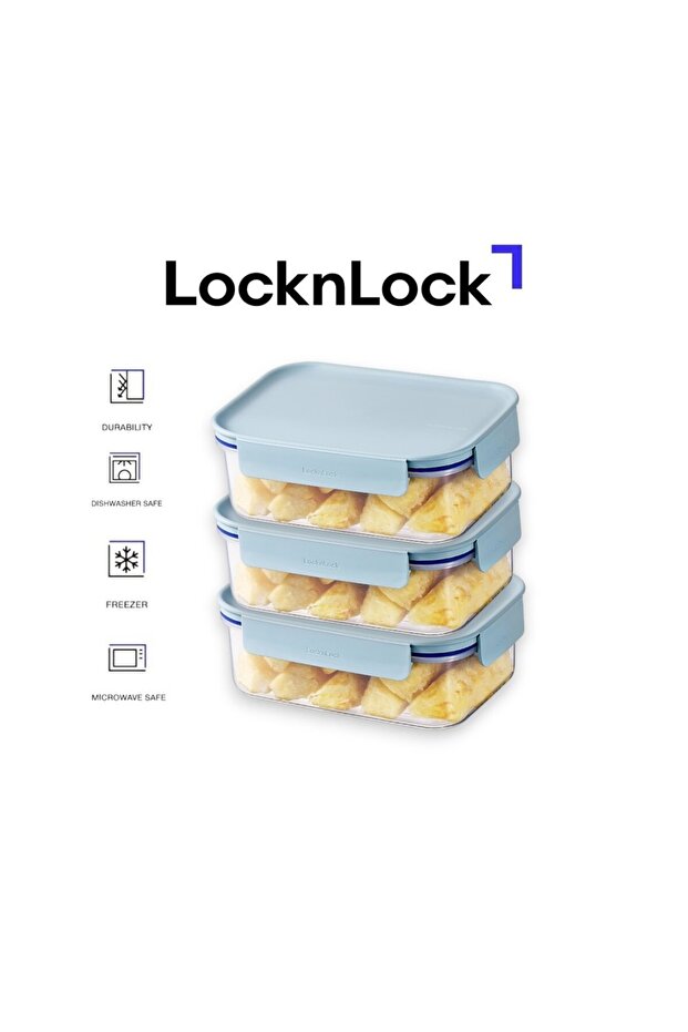 Classic Plus Rectangle Food Container 420ml (PACK of 3) – Mint, Airtight & BPA-Free