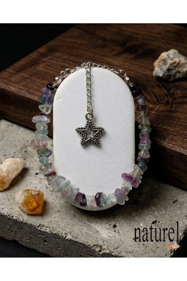 Original Fluorite Cracked Natural Stone Lady Bracelet
