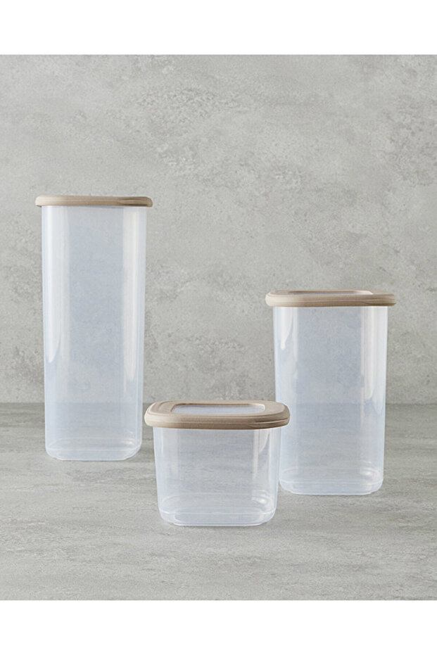 Safe Food 3-Piece Food Container Beige