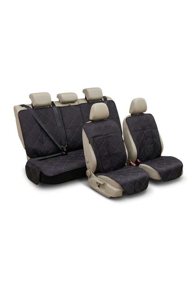 3-Piece Car Auto Vehicle Seat Cover | Front and Rear Seat Covers | Dog Bed Pet Luggage Pool