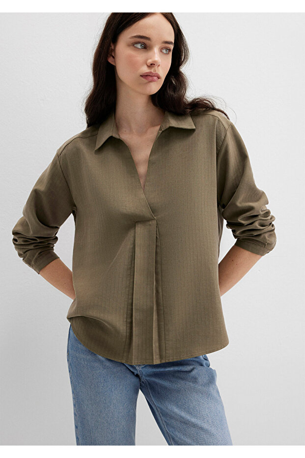 Khaki (Tencel) ™ ) Liyosel Blouse 1211423-87538