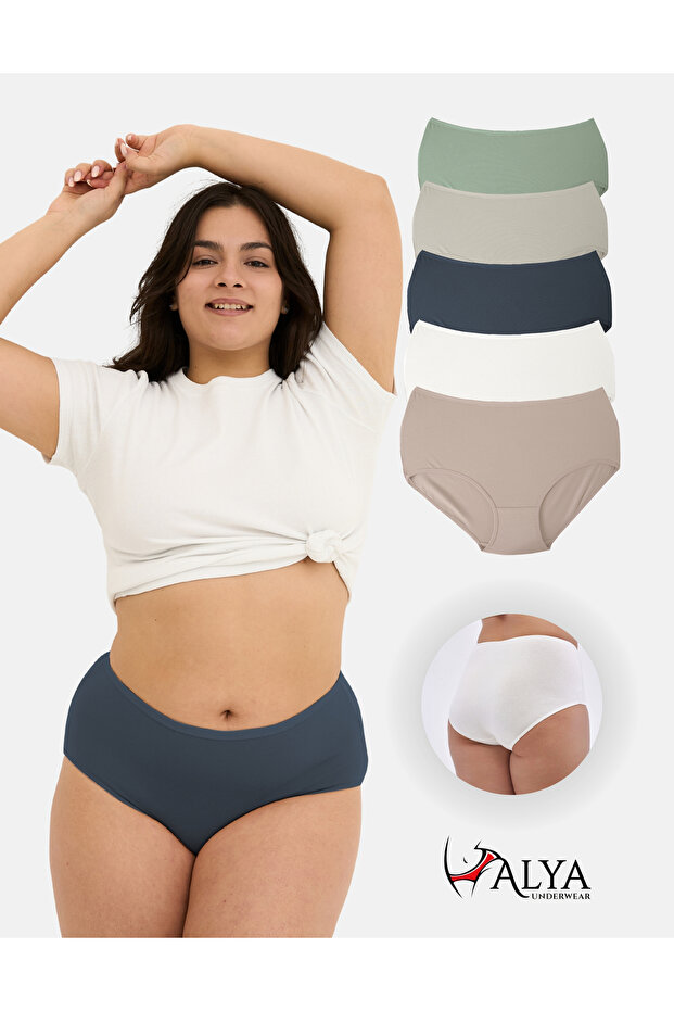 Women's Plus Size Panties Oversized Full Brief, High Waist Underwear (5XL, 6XL, 7XL) 5-Pack