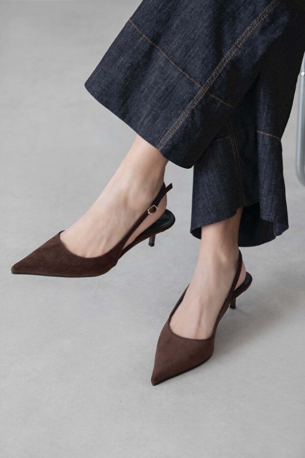 Marcela Women's Heeled Suede Shoes Brown