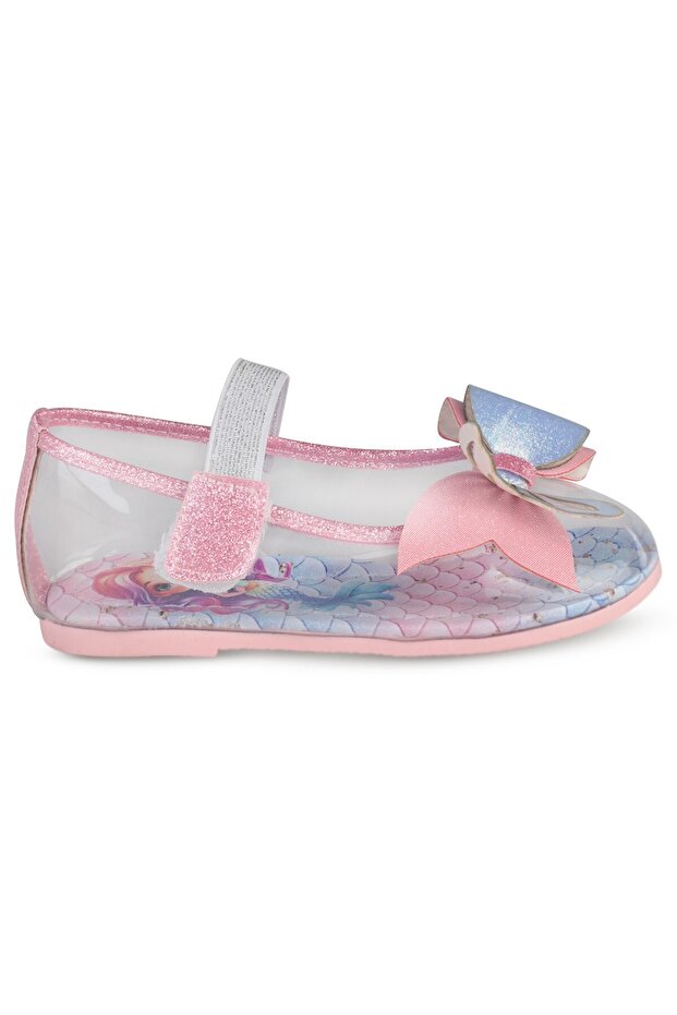 Civil Girls' Transparent Bowknot Ballerina Shoes |   School Nursery and Daily Use - Pink