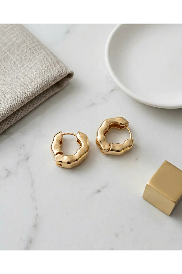 Non-Tarnish Steel Asymmetric Hoop Earrings