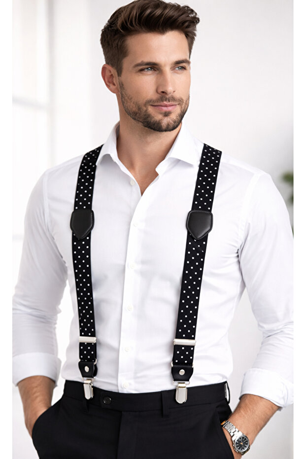 Polka Dot Trouser Hanger Unisex Black