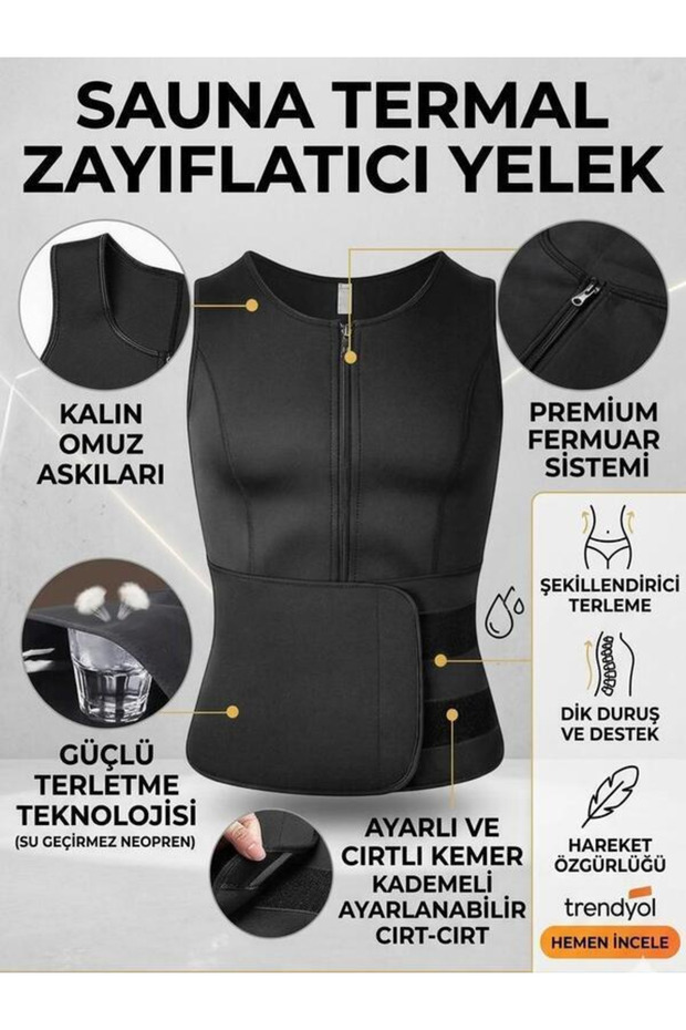 Women Men Sauna Jacket Corset with Zipper Body Vest Workout Sports Fitness Walking Sweating Corset