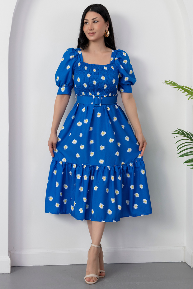 Φόρεμα Daisy Printed Elastic Square Collar 2023-2269 - 3