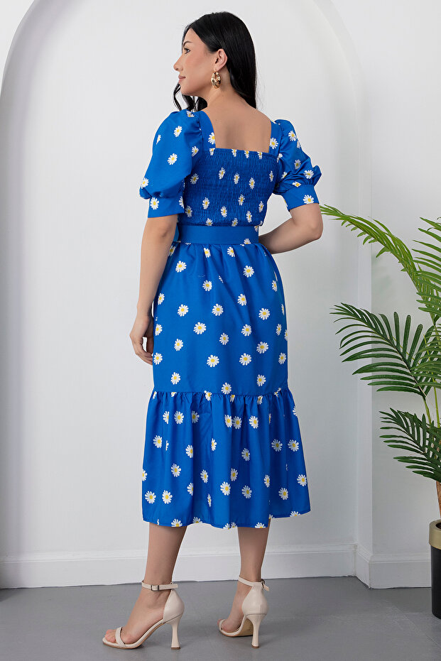 Φόρεμα Daisy Printed Elastic Square Collar 2023-2269 - 7