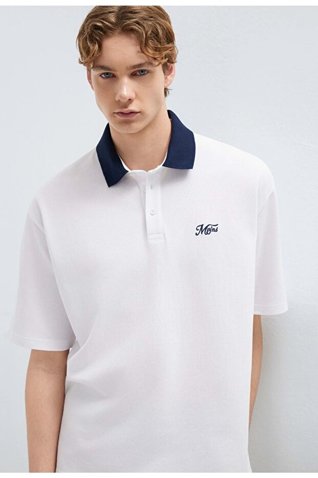 M0613330 Men's Polo Collar T-Shirt Men's T-Shirt White