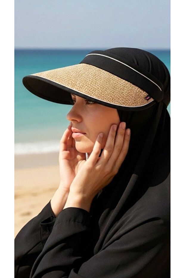 Adjustable Elastic Visor Straw Hat Sunscreen Visor - 1