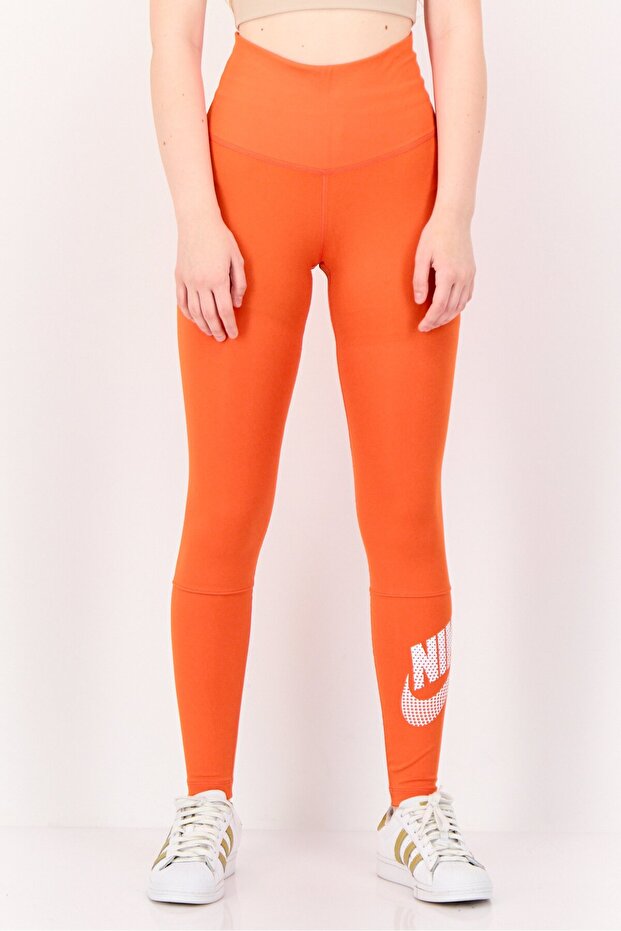 Women Dri-Fit Brand Logo Training Leggings, Orange