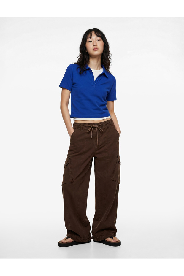 Cotton Polo Collar Short Sleeve Slim Fit T-Shirt
