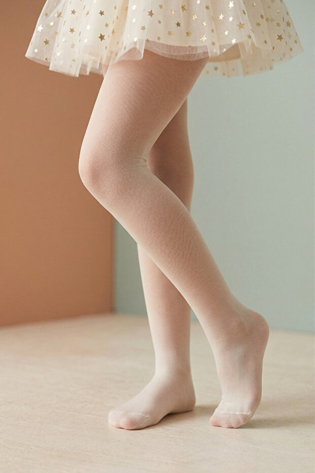 Ecru Girl's Banana Pantyhose