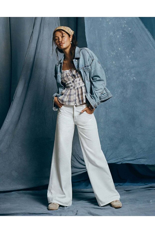 بنطلون جينز AE Dreamy Drape Strigid Low-Rise Baggy Wide-Leg