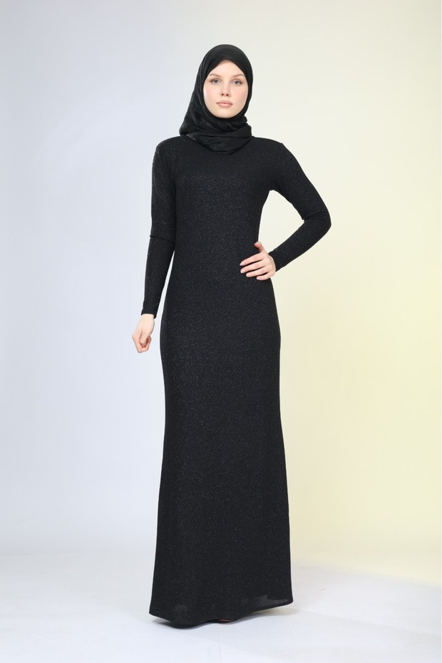 Women's Hijab, Long Sleeve, Lined, Non-Visible under Clothing, Flexible and High-Quality Fabric Evening Dress