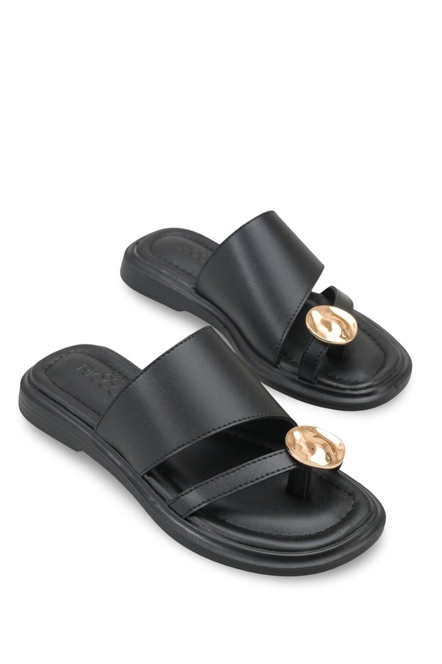Gemma Sia Women's Flip Flops 0012287 Black Skin