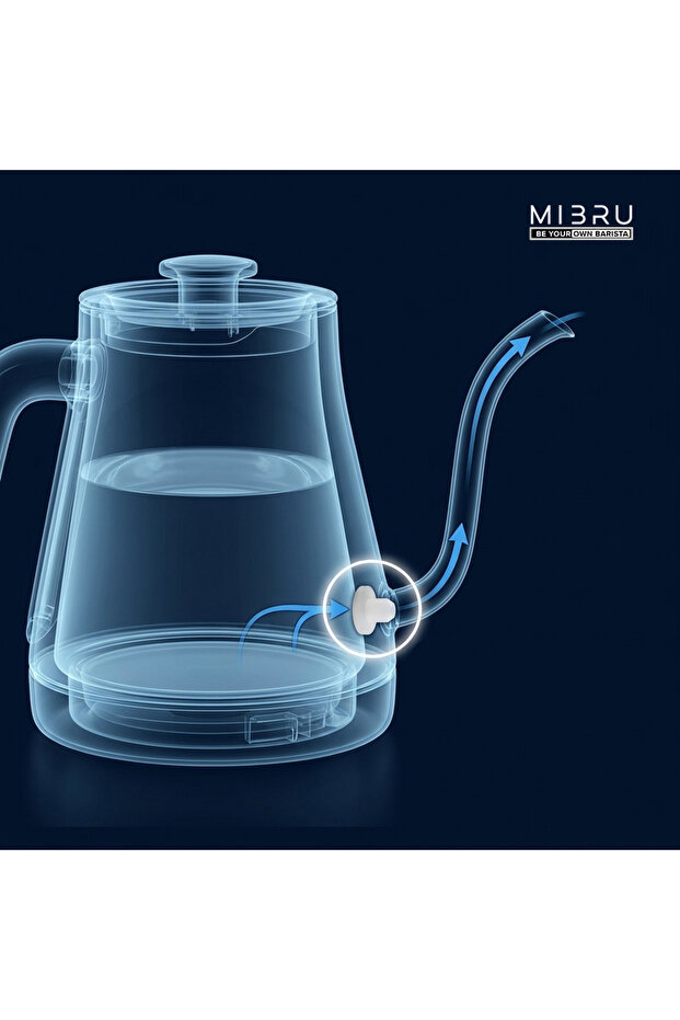 مُقيد تدفق الماء متوافق مع غلاية MI3RU ذات العنق المعقوف، بديل لفوهة صب القهوة.