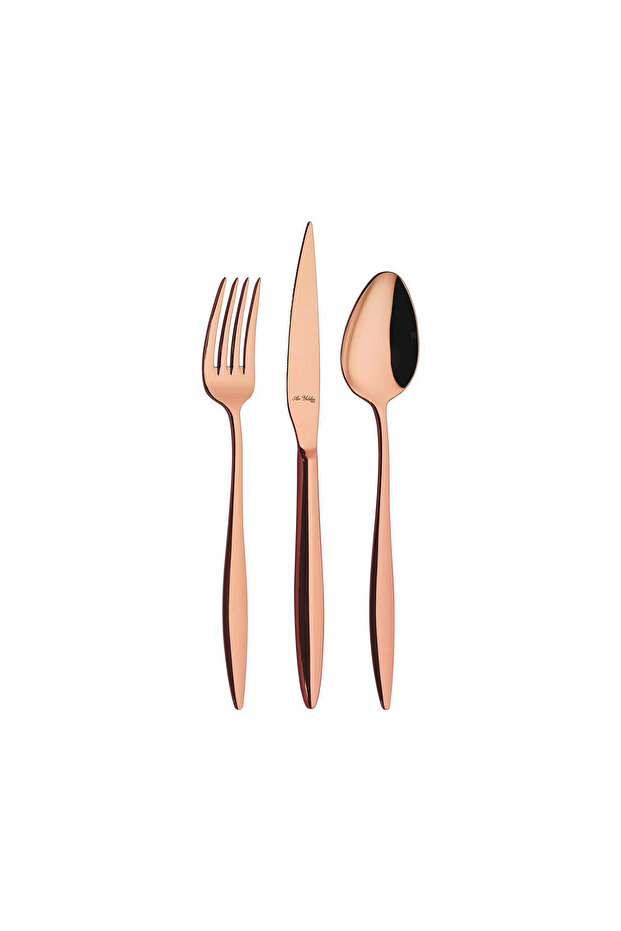 طقم سكاكين وشوكة وملعقة من Elegant S Bronze مكون من 24 قطعة لـ 6 أشخاص