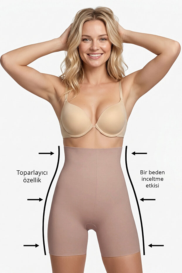 Brown High Waist Recovery Laser Cut Women's Corset