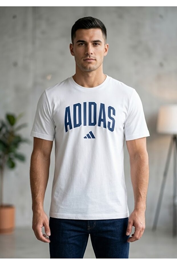 M Collegiate t Men's Casual T-Shirt White