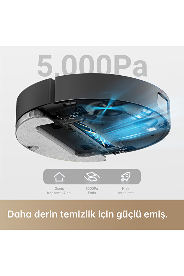D10s Plus Robot Süpürge Siyah, 5.000Pa Emiş Gücü - 2