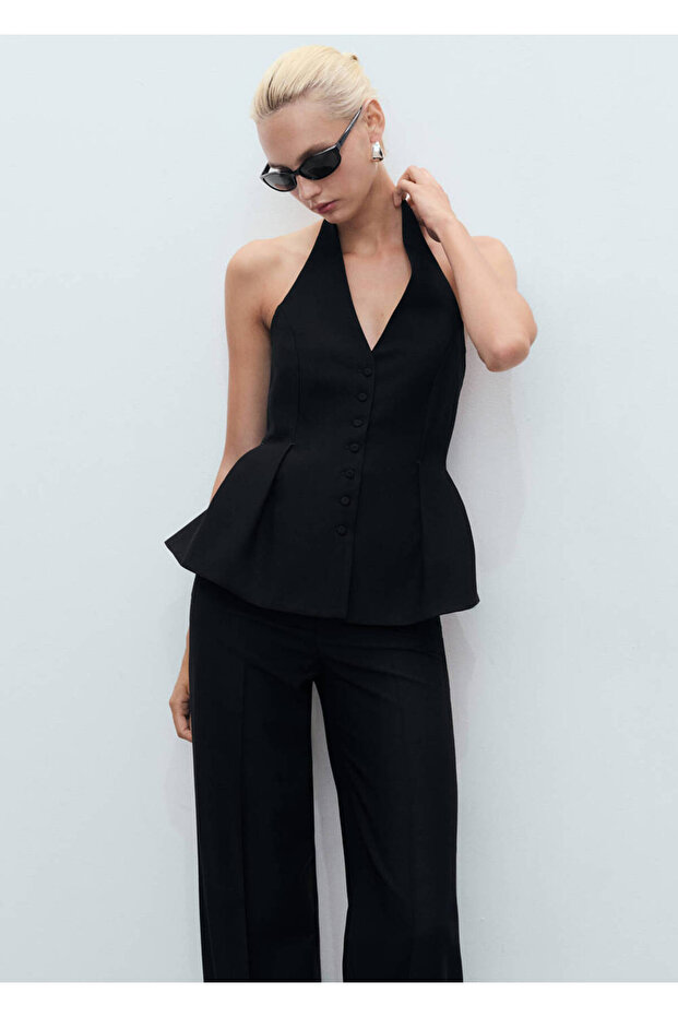 Halter Neck Peplum Vest