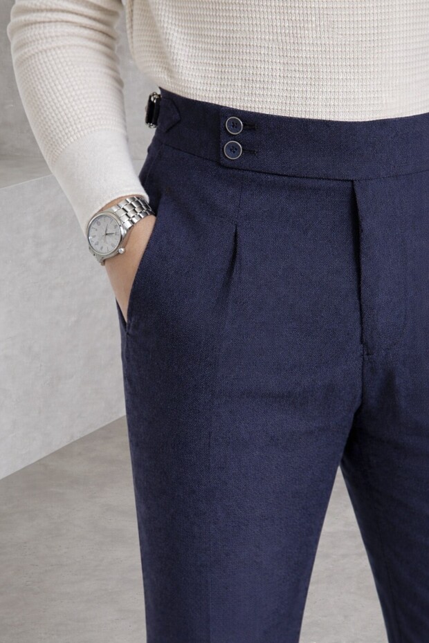 Old Money Pleated Stretch Fabric Trousers