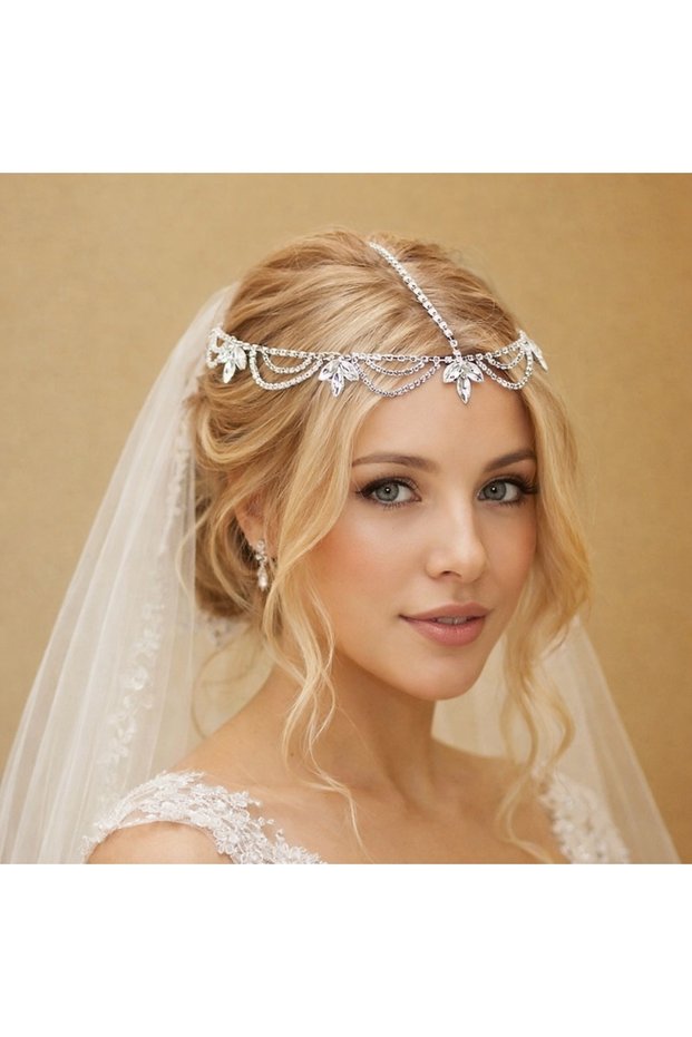 Indian Headdress/Frontlet/Hanfu Crown Hair Hijab Accessory Wedding/Engagement/Bride/Henna/Birthday/Party
