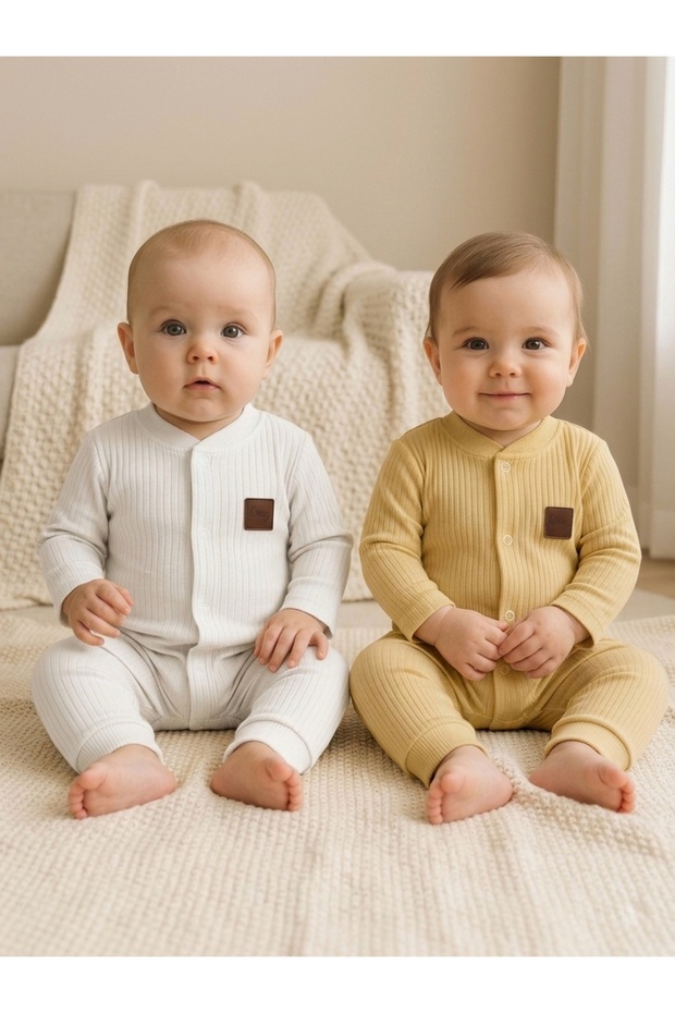 2-Pack 100% Cotton Corded Fabric 3-6-9 Months Jumpsuit & Hospital Take-Home Newborn Jumpsuit Extra Comfort