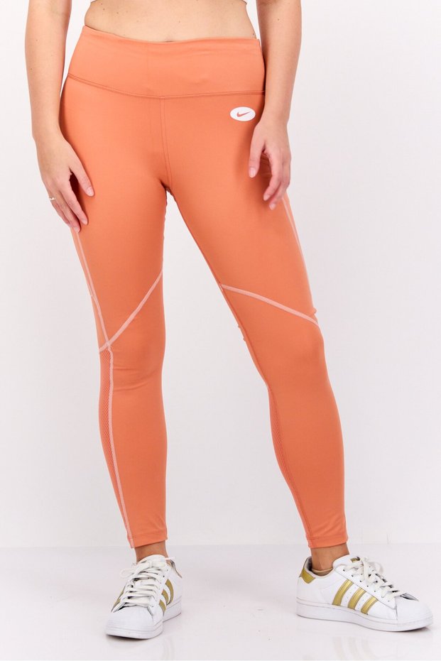 Women Sportswear Fit Brand Logo Training Leggings, Coral
