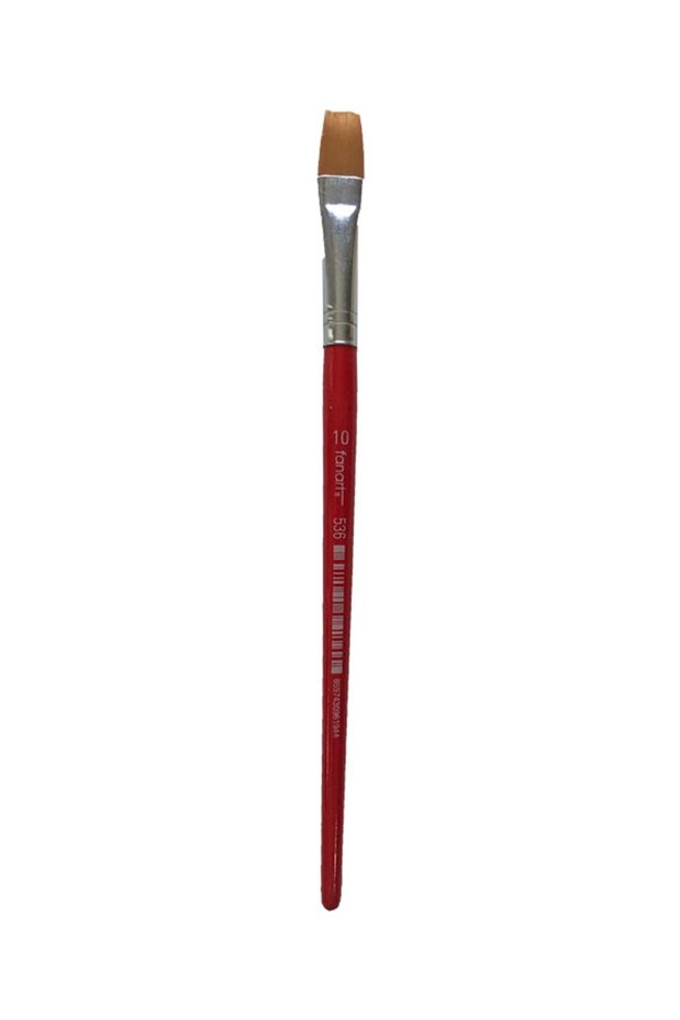 Academy Series 536C Synthetic Bristle Flat Brush No:10 - Red