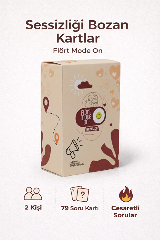 hypel.co Flört Mode On | Flört Oyunu Kartları | Cesur Sorular | Çift Oyunu | Tanışma & Yakınlaşma Kart Oyunu